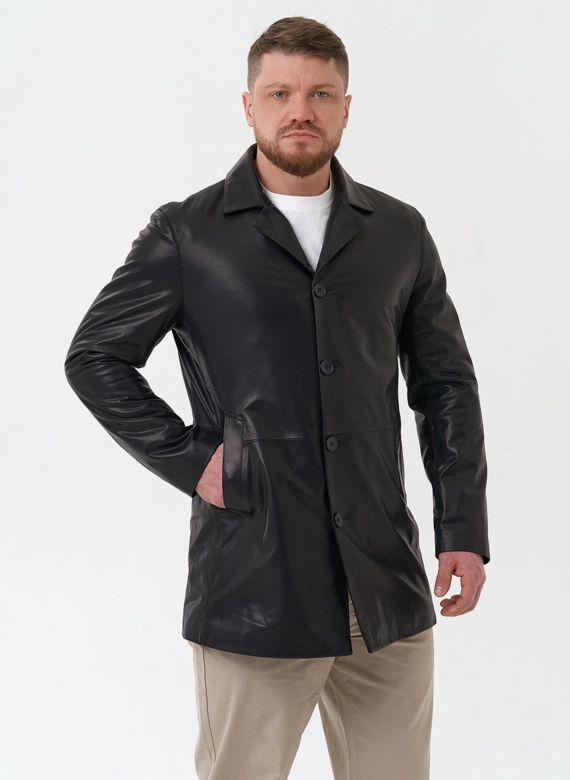 Мужской пиджак из натуральной кожи