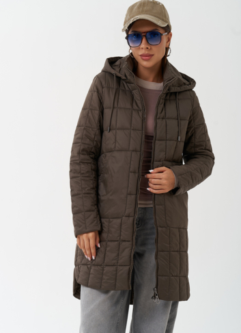 Стеганое пальто с капюшоном