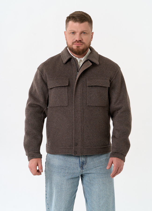 Мужское укороченное пальто модель № 32860 универмаг малина