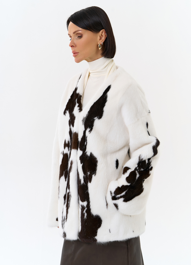 Жакет из меха норки в расцветке 