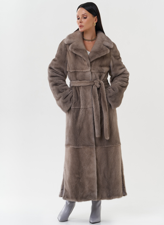 Длинная шуба из скандинавской норки