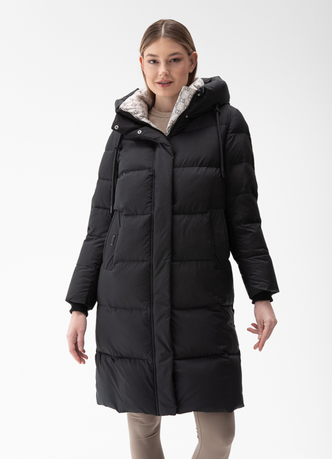 Женский пуховик с капюшоном  модель № 28409 в рассрочку