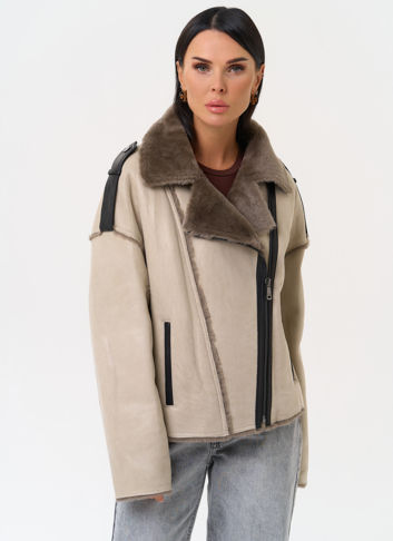 Светлая натуральная дубленка