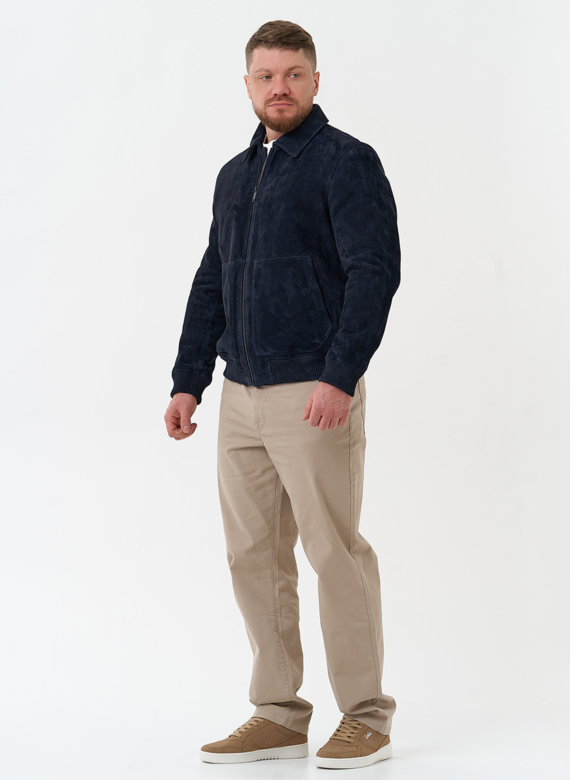 Мужская куртка бомбер из натуральной замши