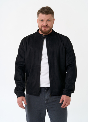 Мужская куртка из эко замши черного цвета