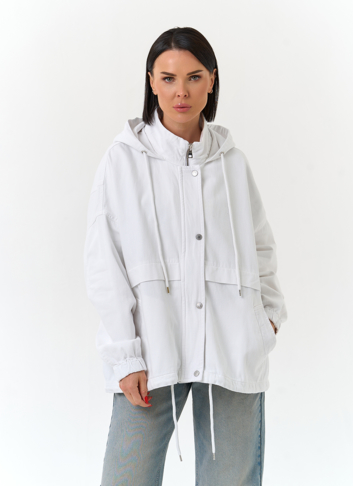 Женская джинсовая куртка с капюшоном