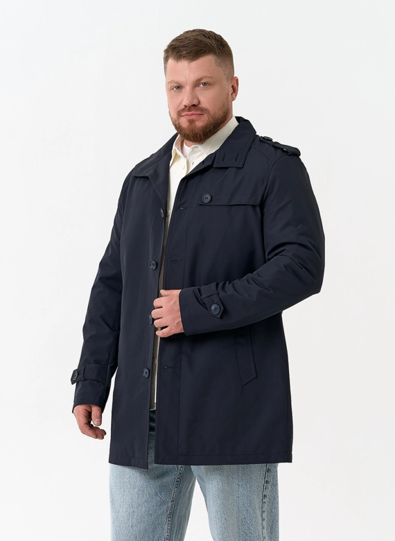 Мужское полупальто синего цвета