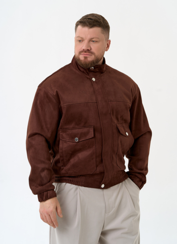 Мужская куртка бомбер из эко замши