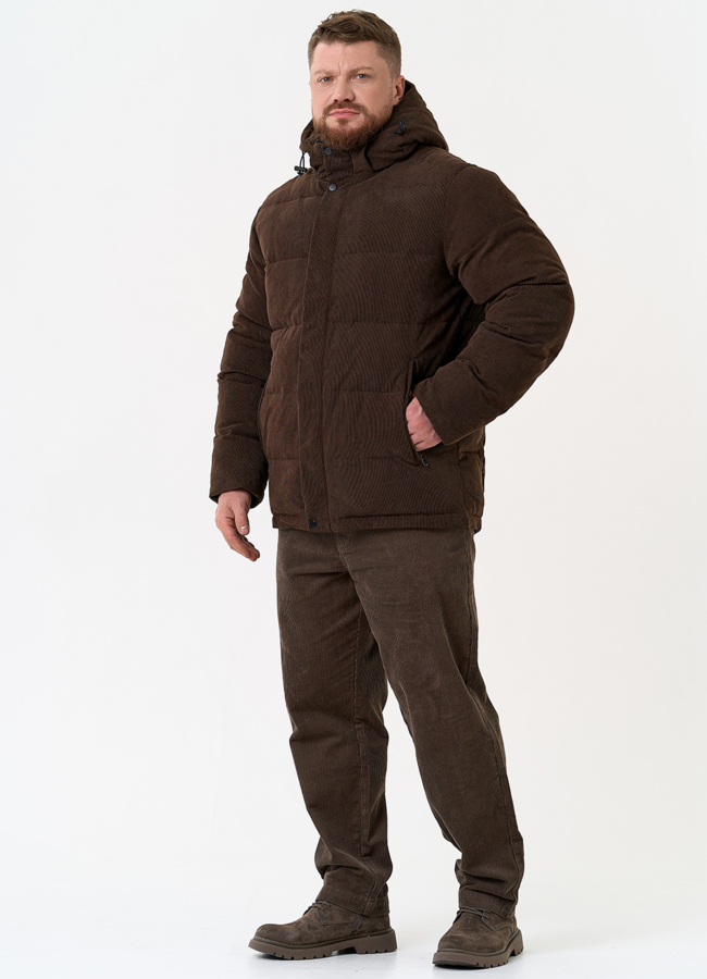 фото Мужской вельветовый пуховик модель № 31468