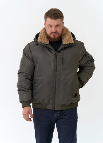 Мужская куртка бомбер с капюшоном фото