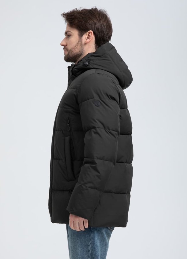 Мужской пуховик с капюшоном  модель № 32036 в рассрочку