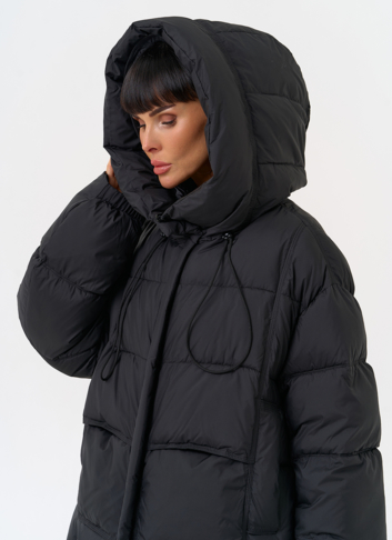 Двухсторонний женский пуховик с капюшоном