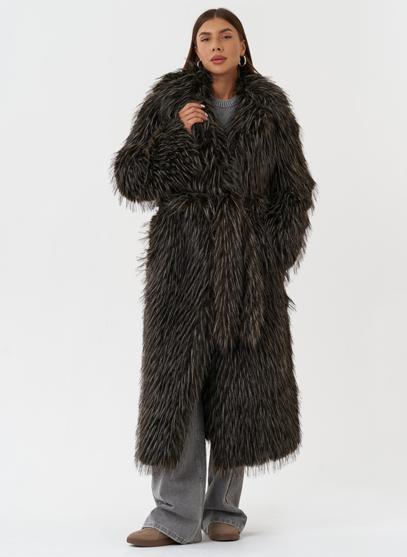 Шуба из эко меха под лису