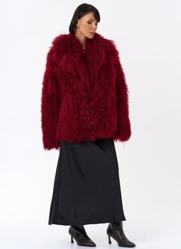 Красная шуба из ламы