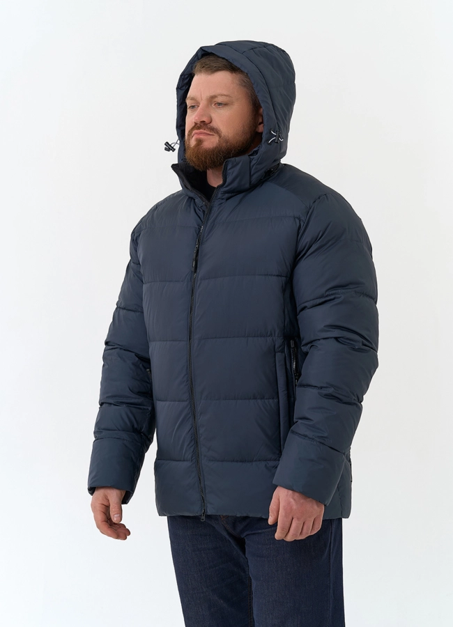 Мужской пуховик с капюшоном  модель № 34069 универмаг малина фото