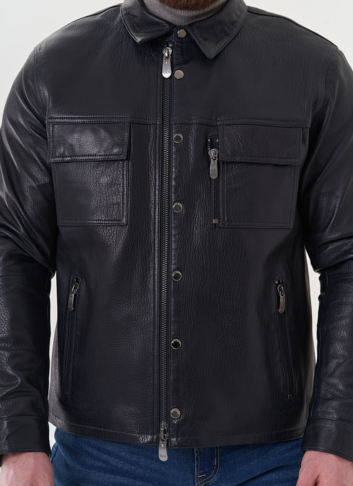 Мужская куртка "рубашка" из натуральной кожи