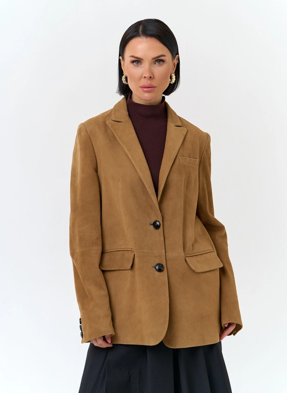 Жакет из натуральной замши фото