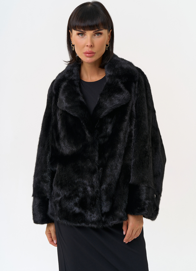 Куртка из меха норки с английским воротником модель № 31493 универмаг малина