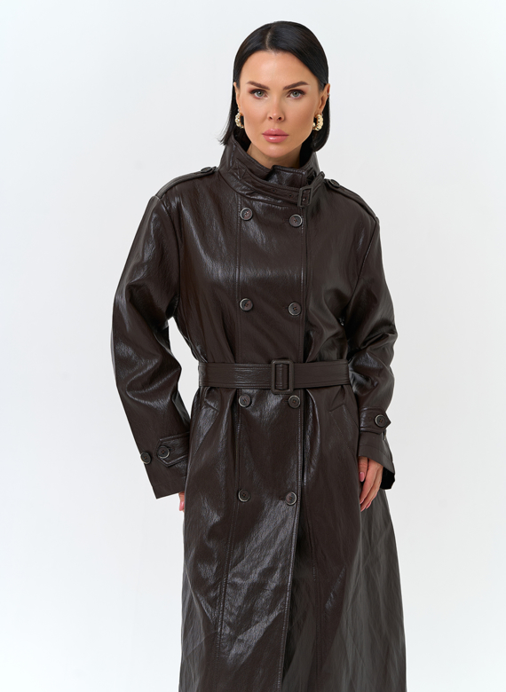 Женский плащ из эко кожи