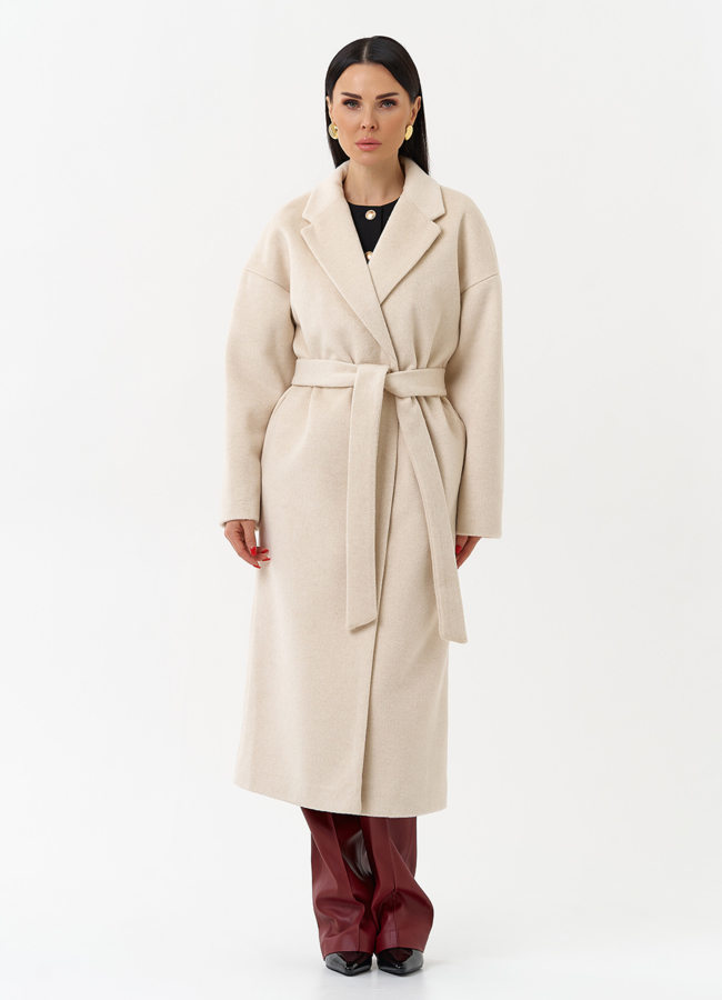 Женское пальто с английским воротником модель № 30197 меха малина