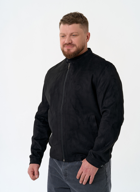 Мужская куртка из эко замши черного цвета