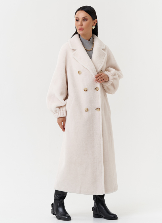 Двубортное пальто из шерсти