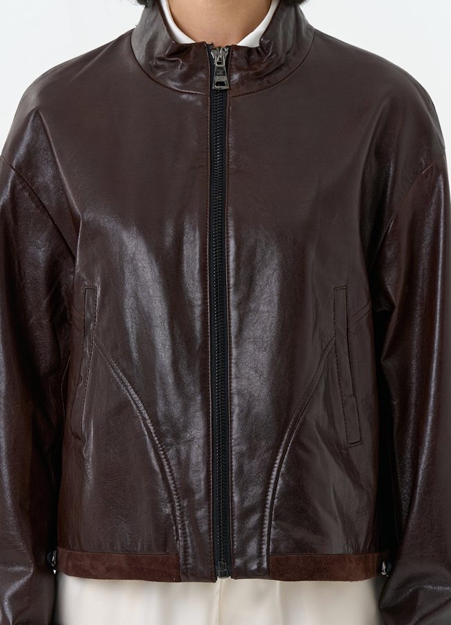 Женская короткая куртка из натуральной кожи модель № 32539 универмаг малина