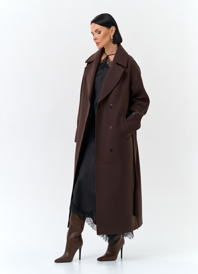 Женское пальто с английским воротником модель № 32819 универмаг малина