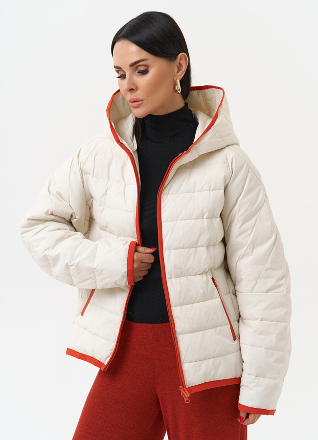 Женская утепленная куртка с капюшоном модель № 30024 универмаг малина