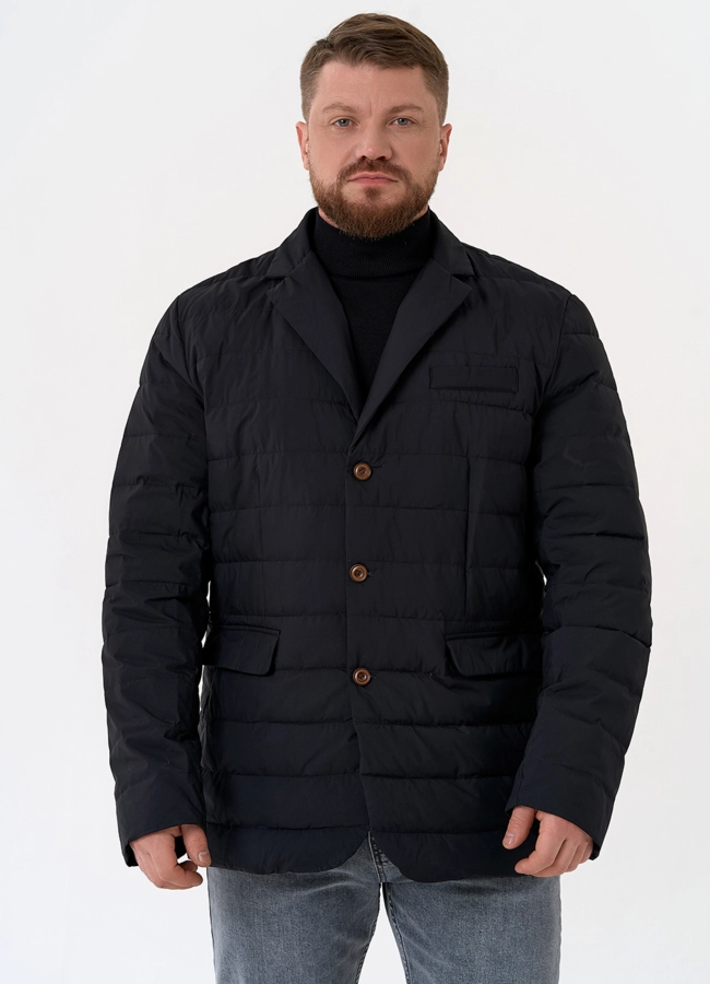 Мужской пуховик со съемной манишкой модель № 31460 универмаг малина